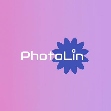 Photo Studio Emblem on Purple Logo Design Template