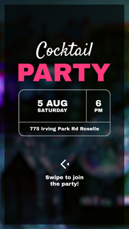 Summer Cocktail Party In Bar Announcement TikTok Video Design Template