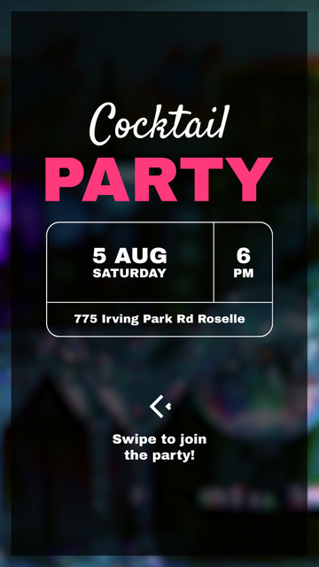 Summer Cocktail Party In Bar Announcement TikTok Video Design Template