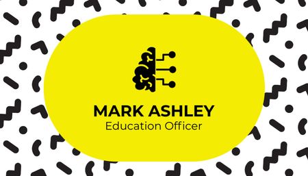 Education Officer Service with Yellow Oval Business Card US Design Template