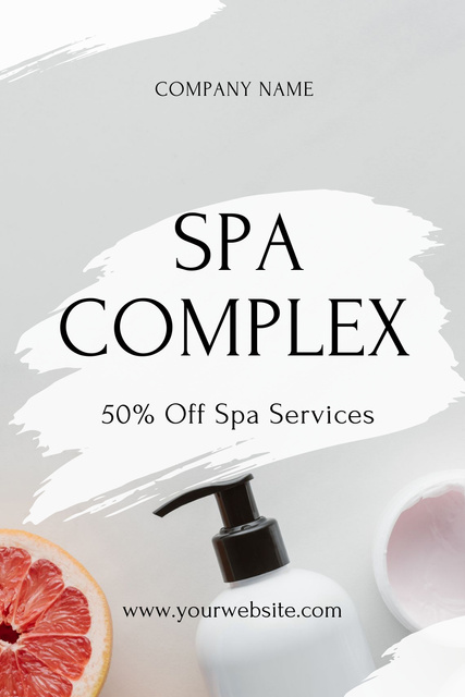 Spa Complex Services Ad with Creams Pinterestデザインテンプレート