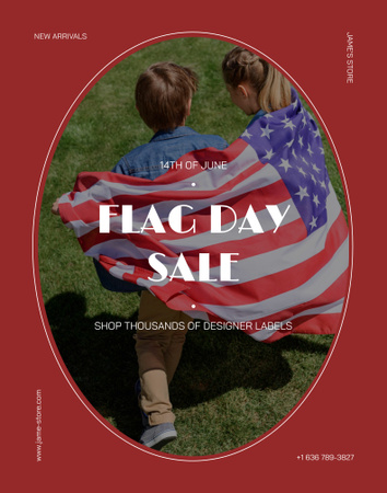 Flag Day Sale Announcement Poster 22x28in tervezősablon