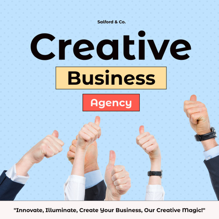 Announcement of Creative Business Agency Services LinkedIn post Design Template