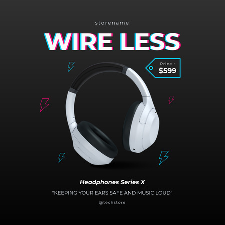 Offers Prices for Wireless Headphones Instagram Design Template