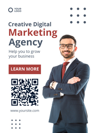 Creative Digital Marketing Agency Services Offer Poster Design Template