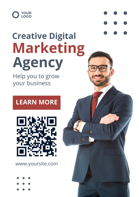Ontwerpsjabloon van Poster van Creative Digital Marketing Agency Services Offer