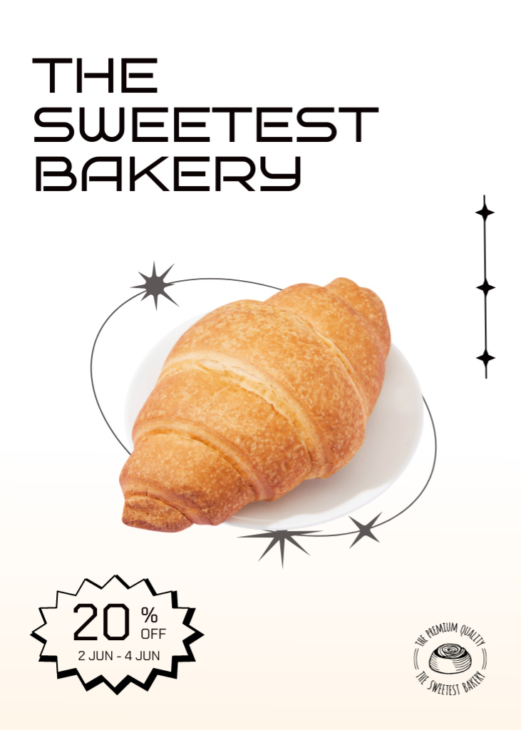 Plantilla de diseño de Sweetest Croissants Discount Flayer 