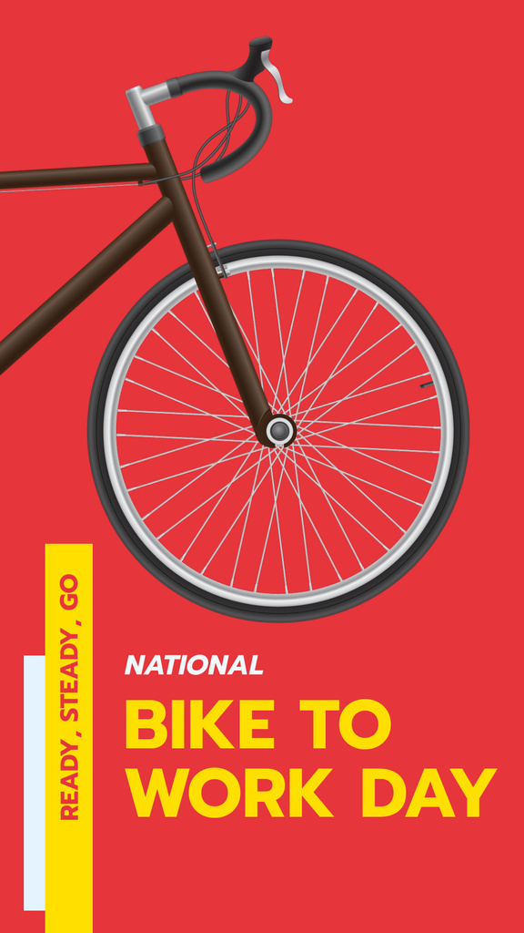 Bike to Work Day with Modern city bicycle Instagram Story tervezősablon