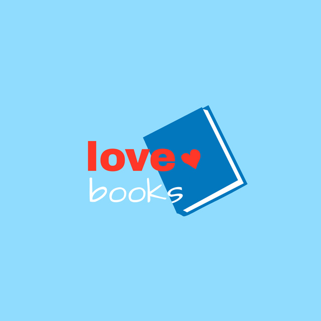 Book and Heart Emblem Logo Design Template