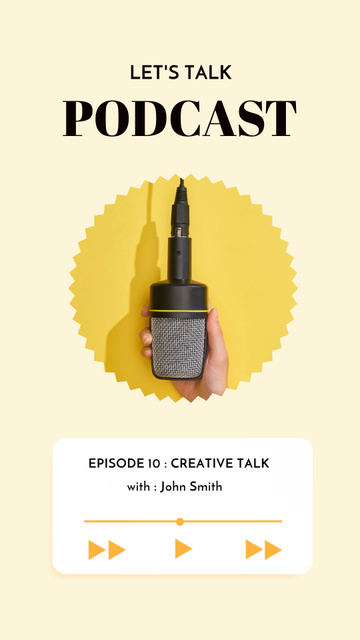 Podcast Announcement with Microphone Instagram Story Modelo de Design