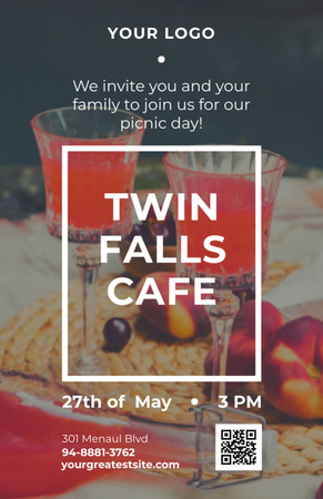 Cafe Event With Picnic Day Invitation 5.5x8.5in Design Template