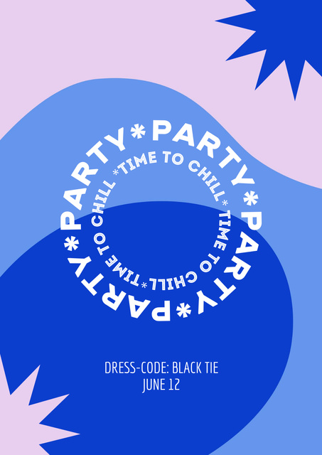 Designvorlage Party Announcement on Bright Pattern für Poster