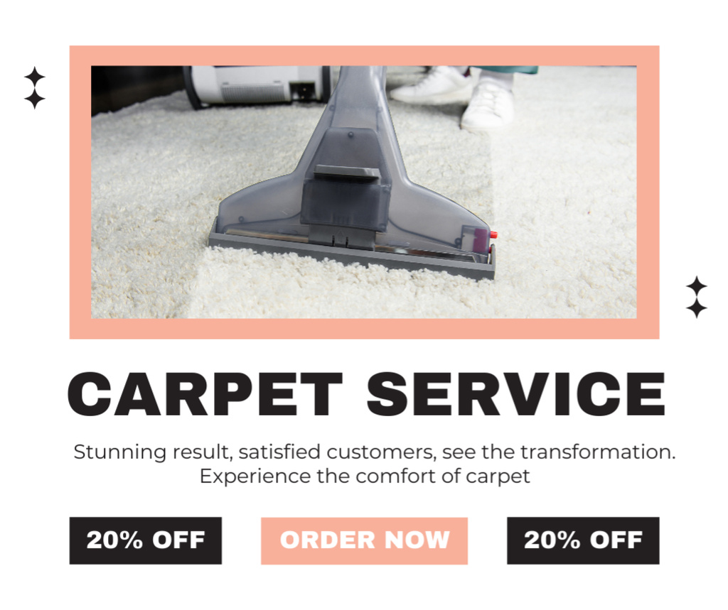 Carpet Services Offer with Discount Facebook Modelo de Design
