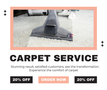 Carpet Services Offer with Discount Facebook Design Template