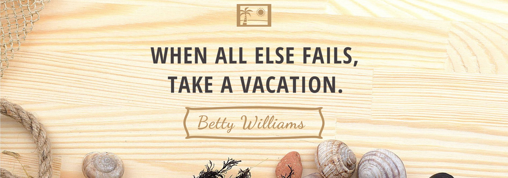 Vacation Inspiration Shells on Wooden Board Tumblr – шаблон для дизайна