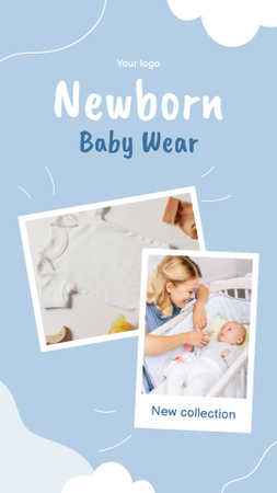 Newborn Baby Wear Offer With Socks Instagram Video Story Design Template