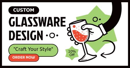 Custom Glassware Design Facebook AD Design Template