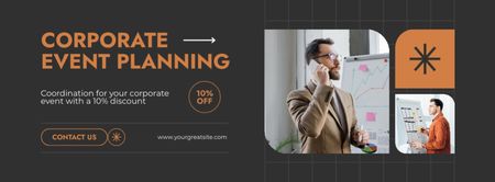 Planning and Organization of Corporate Events Facebook cover Design Template