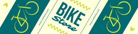 グリーン上の自転車店のオファー Twitterデザインテンプレート