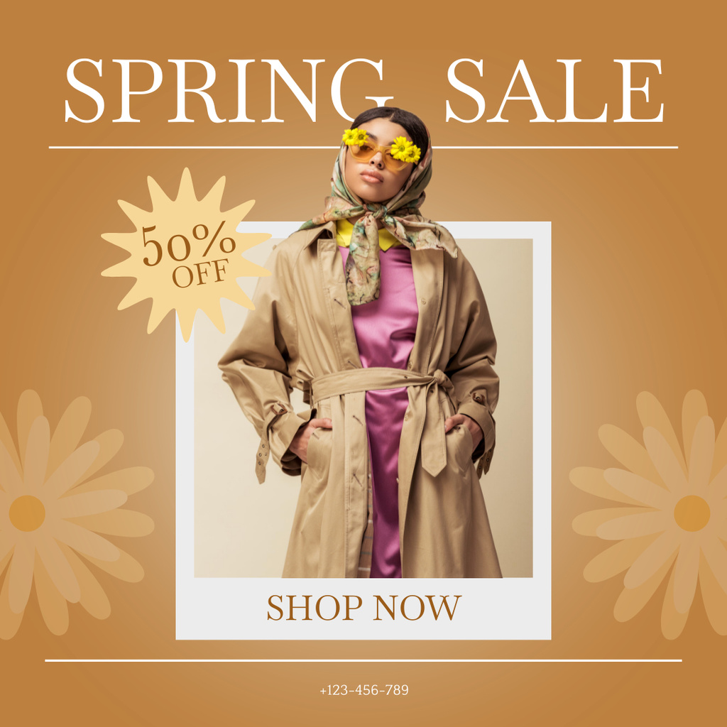 Stylish Women's Spring Sale Announcement Instagram AD tervezősablon