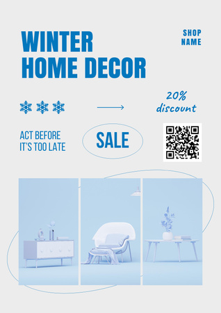 Platilla de diseño Sale of Cozy Winter Home Decor Poster