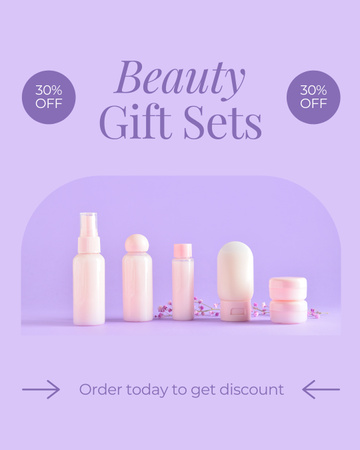 Ontwerpsjabloon van Instagram Post Vertical van Offer of Beauty Gift Sets