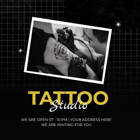 Platilla de diseño Professional Master In Studio Tattoo Offer Instagram