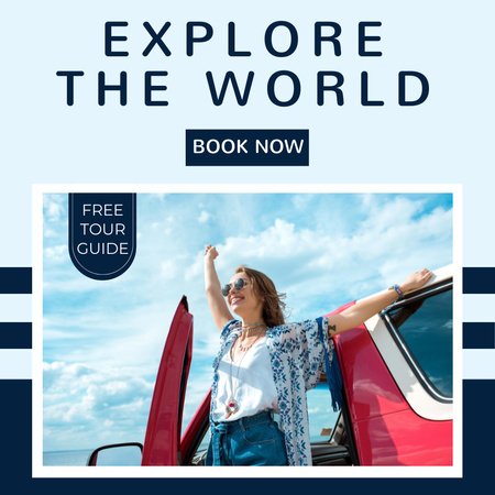 Designvorlage Explore The world free tour guide für Instagram