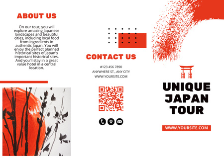 Plantilla de diseño de Unique Japan Tour Brochure 