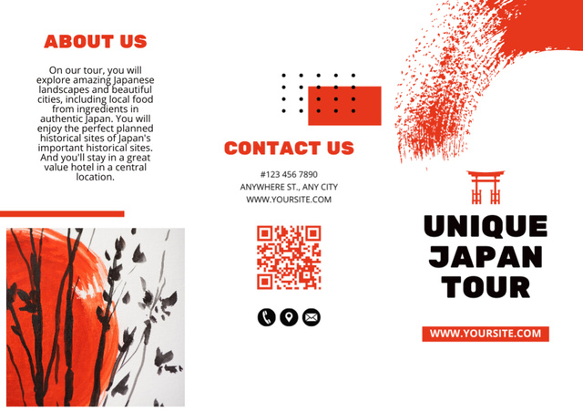 Designvorlage Unique Japan Tour für Brochure