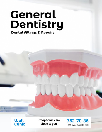 Dentistry Services Offer Poster 8.5x11in Design Template