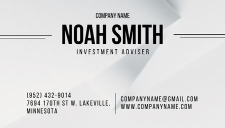 Investment Advisory Services Business Card US Design Template