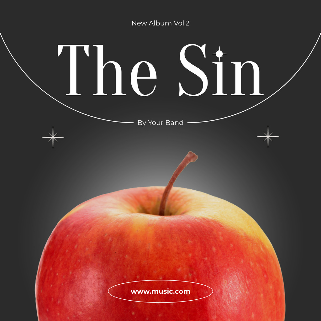 Music Album Promotion with Apple Album Cover Šablona návrhu
