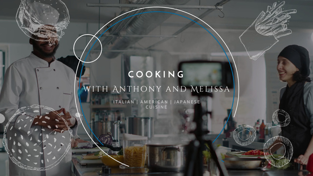 Ontwerpsjabloon van YouTube intro van Several Culture`s Cuisine Cooking From Chef`s Vlog