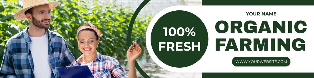 Offer of Fresh Organic Products from Farmers Twitter Tasarım Şablonu