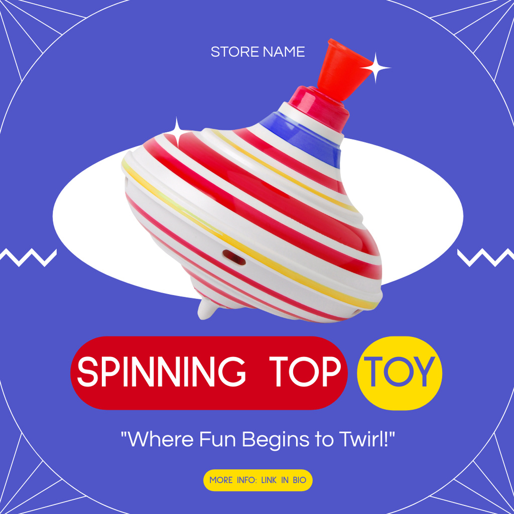 Spinning Top Toy Sale Offer Instagram ADデザインテンプレート