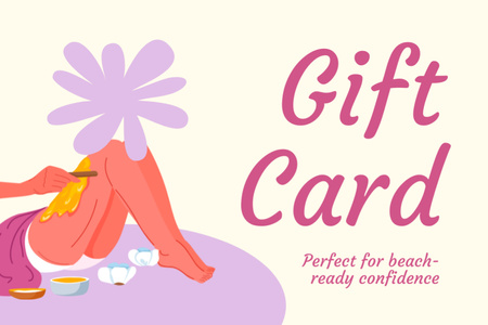 Promo for Hair Removal for Beach Season Gift Certificate Design Template