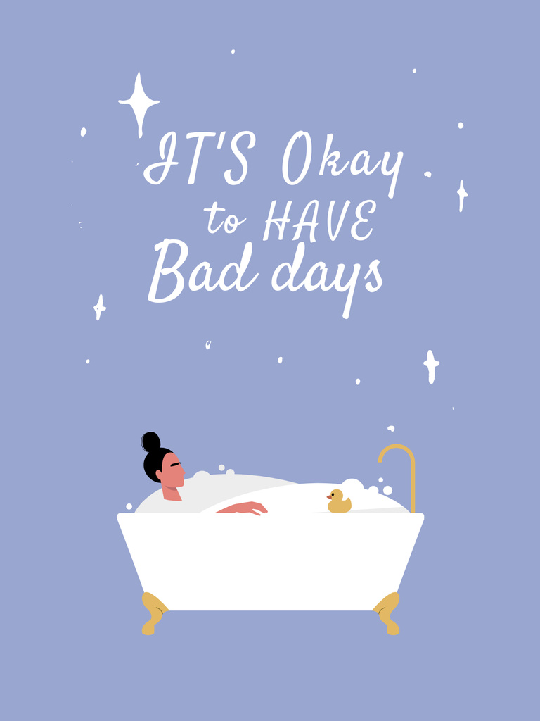 Cute Inspirational illustration about Mental Health Poster USデザインテンプレート
