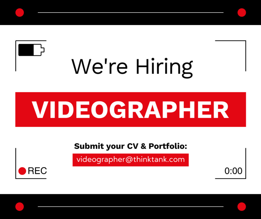 Plantilla de diseño de Ad of Recruitment of Videographers Facebook 