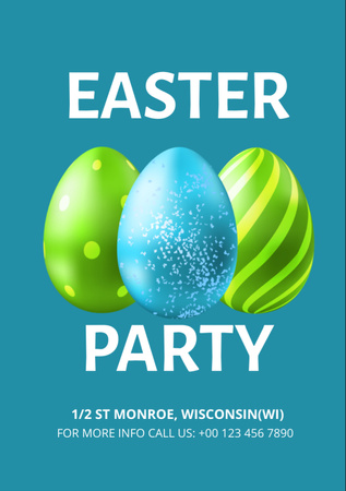 Easter Party Announcement Flyer A7 Design Template