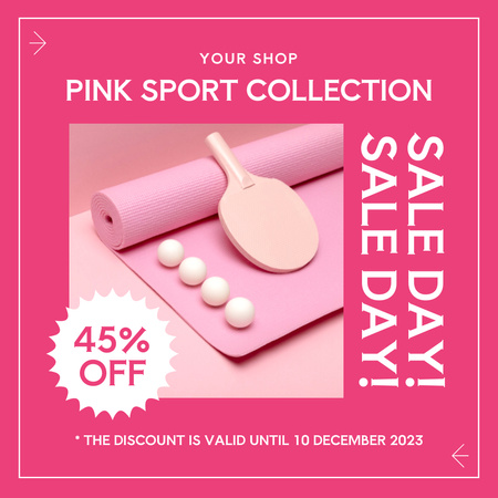 Pink Sport Gear Collection for Ladies Instagram Design Template