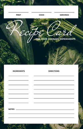 Fresh Raw Vegetables Recipe Card Design Template