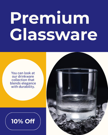 Durable Glass Drinkware At Discounted Rates Instagram Post Vertical Πρότυπο σχεδίασης