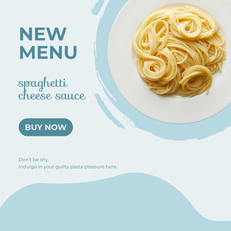 New Menu Sale Offer with Spaghetti  Instagramデザインテンプレート