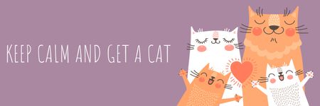 Template di design Keep calm and get a cat poster Twitter