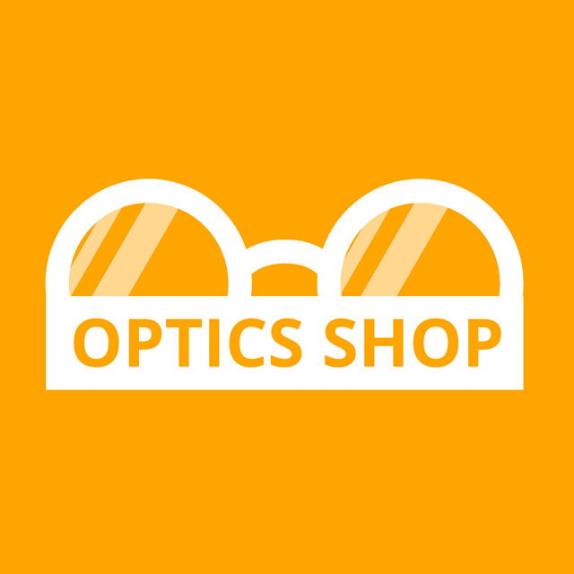 Optical Store Emblem with Trendy Glasses Animated Logo Šablona návrhu