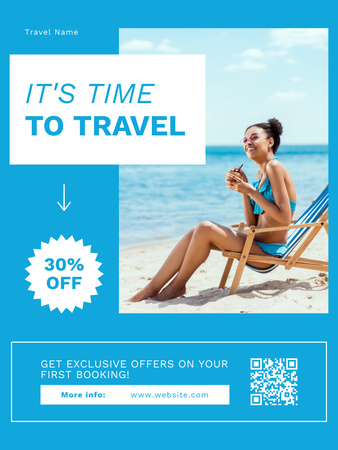 Summer Vacation Offer on Beach Poster US Design Template