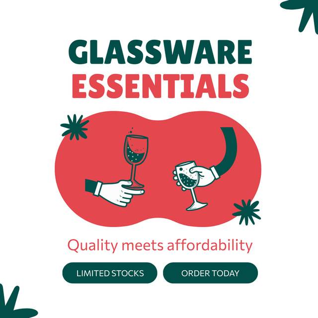 Glassware Essentials Sale Animated Post Design Template