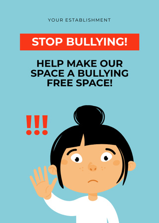 Empowering Appeal to End Bullying in Society Postcard 5x7in Vertical Design Template