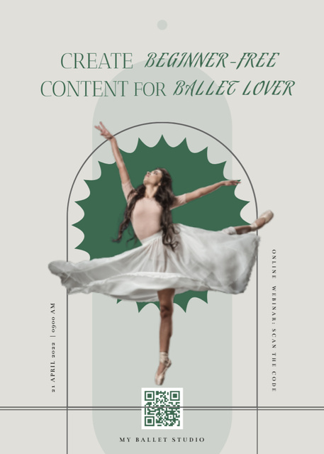 Lovely Ballet Studio Ad with Performer Flayer – шаблон для дизайна